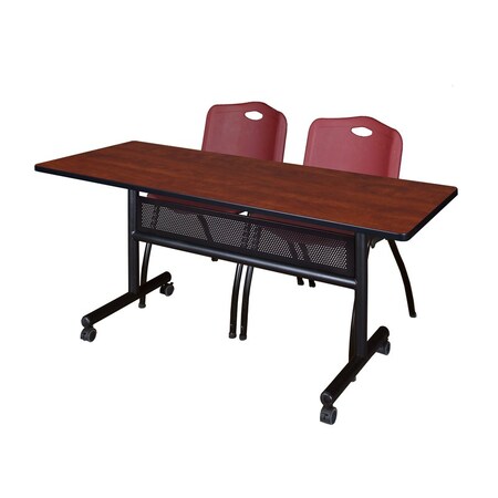Kobe Rectangle FlipTop Table, 60" W, 29" H, Laminate Top, Cherry MKFTM6024CH47BY
